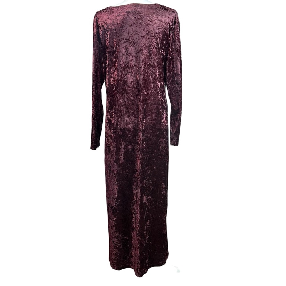 Vintage Crushed Velvet Maxi Dress 12/14 Whimsigoth Dark Romantic Gothic - Picture 4 of 10